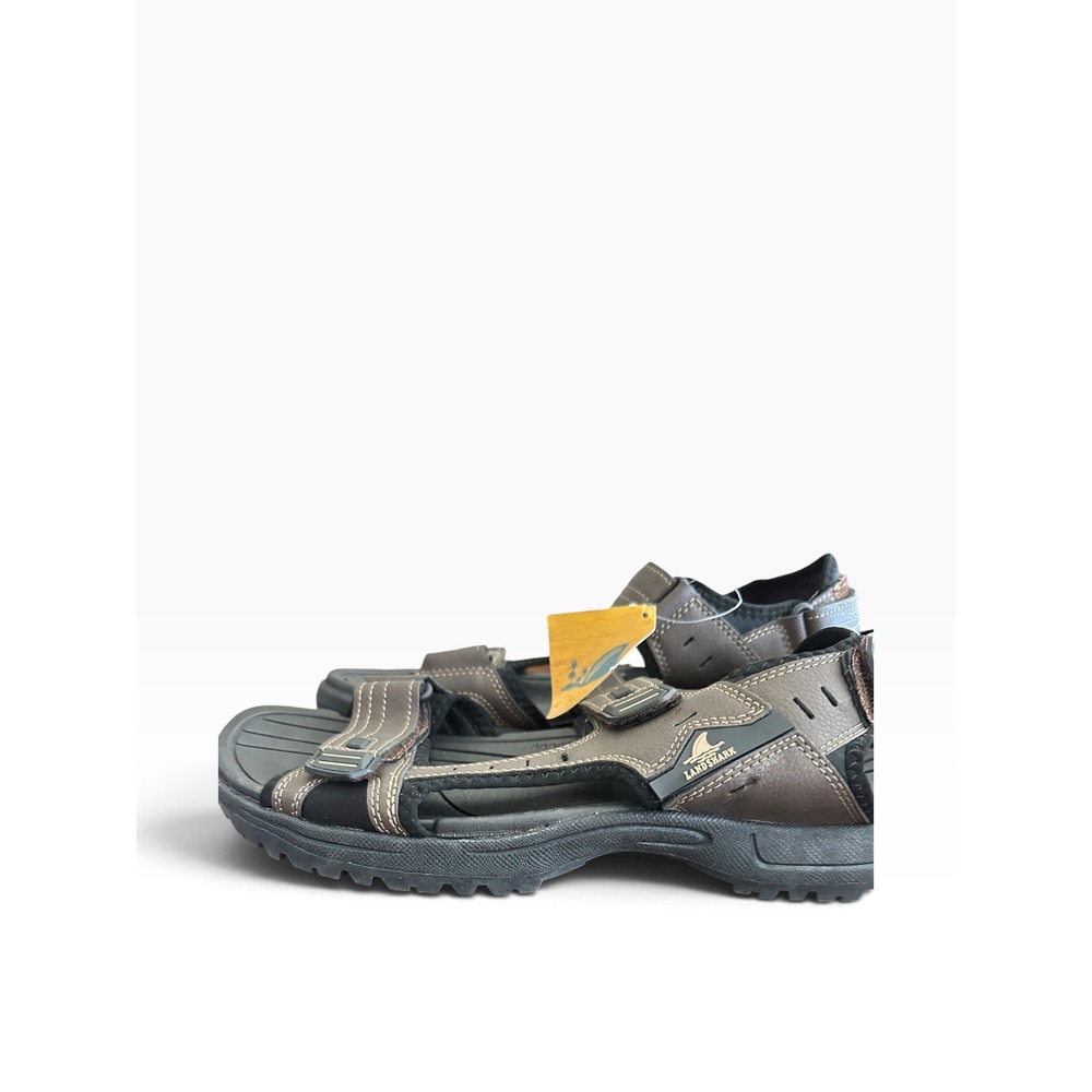 Landshark Mens Brown Sport Sandals Adjustable Straps Rugged Lug Sole Size 13 NEW